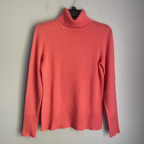 Coral Cashmere Sweater Victor Alfaro Women's Size S Turtleneck Pullover Fall - Picture 1 of 11